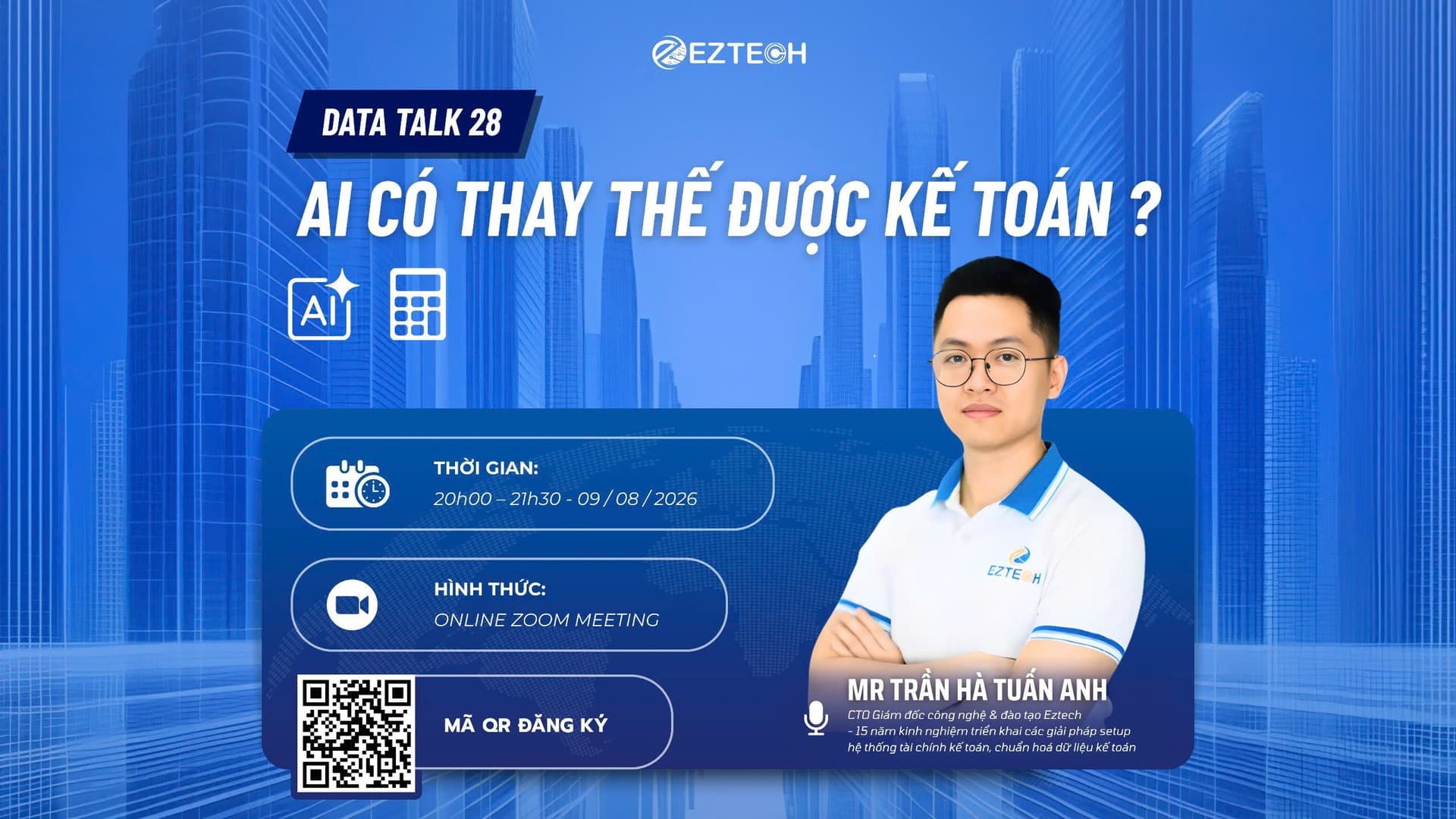 Banner ngang Data Talk 28 — AI có thay thế được kế toán?