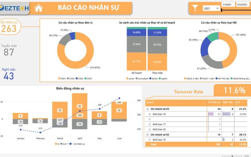 Báo cáo định biên nhân sự