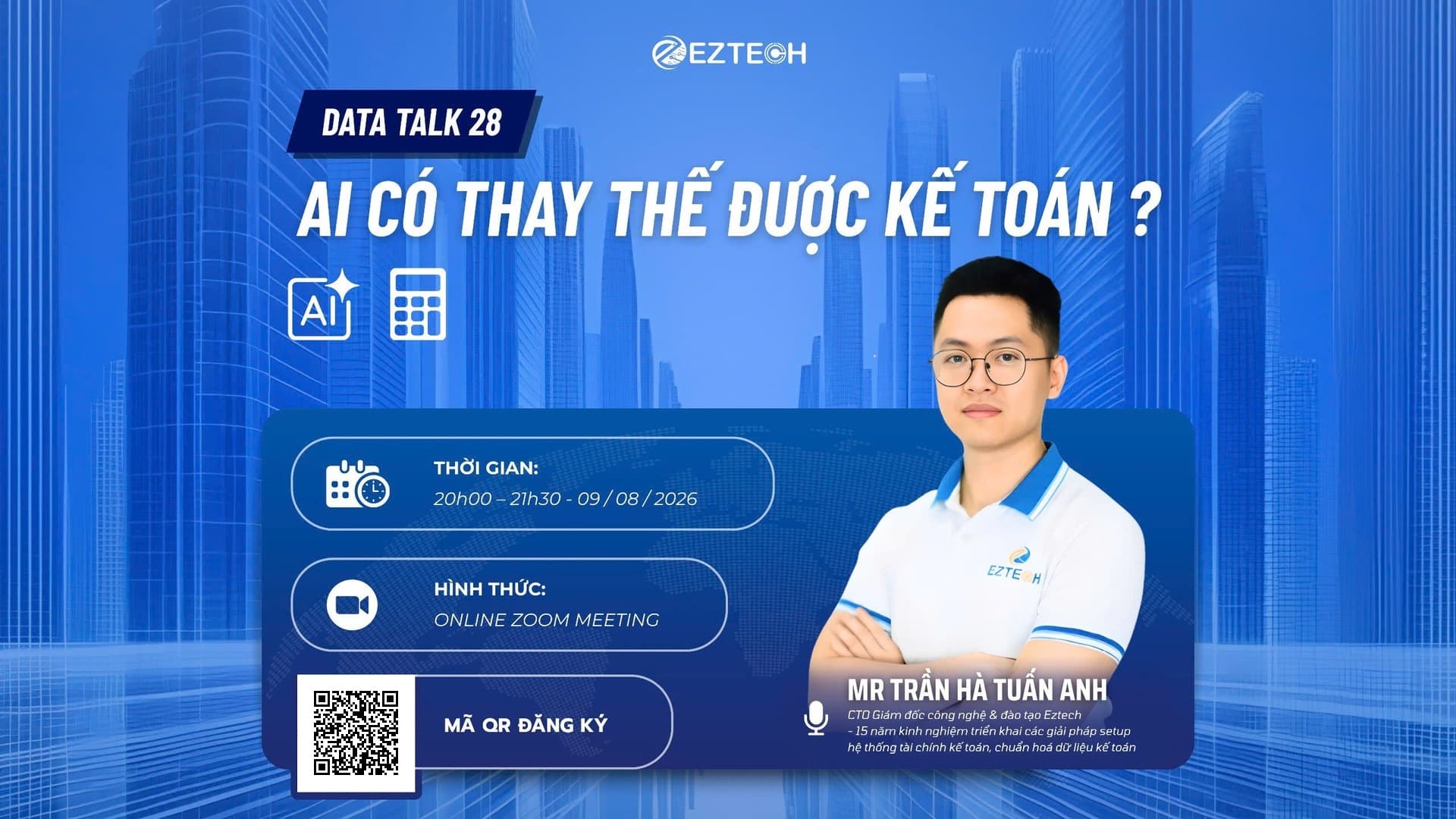 Banner ngang Data Talk 28 — AI có thay thế được kế toán?